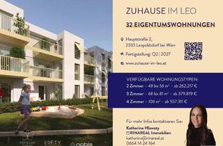 Wohnung kaufen in 2333 Leopoldsdorf, Zuhause IM LEO | Schöne 1 Zimmer Gartenwohnung mit Terrasse | Tiefgarage im Gebäude | Hauptstraße | Frühjahr 2027 | Top 6-7