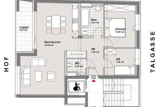 Wohnung mieten in Talgasse, 1150 Wien, Nahe Westbahnhof! Gut aufgeteilte 3-Zimmer-Wohnung mit Loggia zu vermieten!