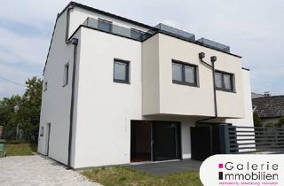 Haus mieten in Erlenweg, 1220 Wien, Erstbezug: Sehr schöne, helle und ruhige Doppelhaushälfte (links) mit 4 Zimmern, Eigengarten und Panoramablick-Dachterrasse!
