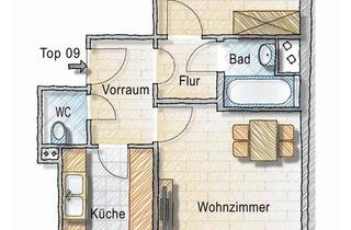 Wohnung mieten in Rosasgasse 18/ Top 09, 1120 Wien, 2 Zimmer mit 2 Loggien plus Einbauküche um € 1.119,00 inkl. BK,Mwst,WW PLUS Heizungspauschale