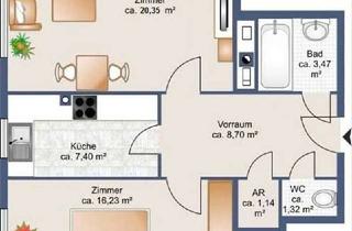 Wohnung mieten in Zeillergasse, 1170 Wien, Zweizimmerwohnung getrennt begehbar Ruhelage