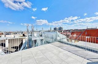 Wohnung mieten in Kutschkermarkt, 1180 Wien, TOPLAGE NÄHE KUTSCHKERMARKT | EXKLUSIVE DACHGESCHOSSWOHNUNG MIT KLIMAANLAGE | TERRASSE | 360° BLICK ÜBER WIEN | ERSTBEZUG