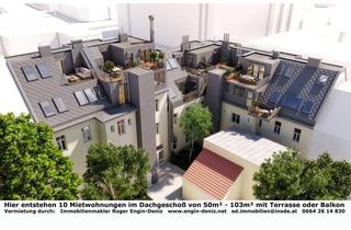 Wohnung mieten in Baumergasse, 1210 Wien, 3 Neubau-DG-Wohnungen 81 m² , 85 m² , 103 m² Terrassen, 2-4 Zi, Erstbezug
