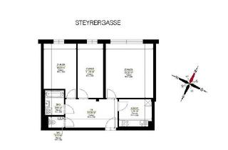 Wohnung mieten in Steyrergasse 91, 8010 Graz, JAKOMINI: Sanierter 3 ZIMMER-NEUBAU + extra Küche neu möbliert + Bad mit Wanne + extra WC + Lift + nähe Campus Neue TU-Graz!