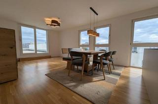 Wohnung mieten in 1210 Wien, Neue teilmöbl. 3-Zi-Wohnung mit großzügiger, tw. begrünter Dachterrasse und fantastischem Fernblick