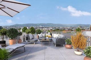 Wohnung kaufen in Kutschkermarkt, 1180 Wien, TOPLAGE NÄHE KUTSCHKERMARKT | EXKLUSIVE DACHGESCHOSSWOHNUNG MIT KLIMAANLAGE | TERRASSE | 360° BLICK ÜBER WIEN | ERSTBEZUG