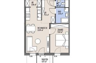 Wohnung kaufen in Hutterplatz, 1210 Wien, NordGlück - 2-Zimmer Wohnung mit Balkon - Top 01-054