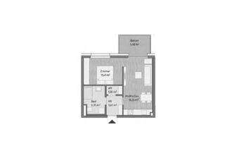Wohnung kaufen in Lagergasse 56, 8020 Graz, NEUBAU - Großzügige 2- Zimmer Eigentumswohnung mit Balkon (40,92m²) in Graz/Gries
