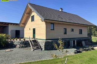 Haus kaufen in 7534 Olbendorf, Skandinavisches Blockhaus mit Galerie, Kamin und großem Grundstück mit Fernblick
