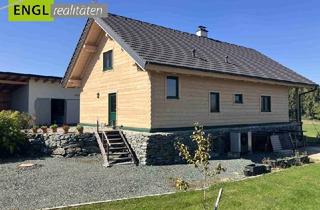 Haus kaufen in 7534 Olbendorf, Skandinavisches Blockhaus mit Galerie, Kamin und großem Grundstück mit Fernblick