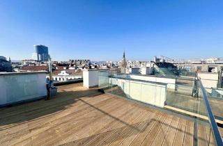 Wohnung kaufen in Donaukanal, 1020 Wien, Über den Dächern Wien´s.....Erstbezug Dachgeschosswohnung beim Donaukanal mit einzigartigem Wien-Weitblick und 85 m² Dachterrasse mit Whirlpool!