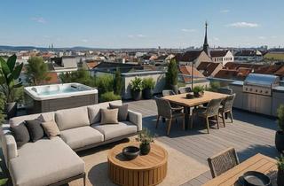 Penthouse kaufen in Spengergasse, 1050 Wien, Mit virtuellem Rundgang - BEZUGSFERTIG! Ihr geniales Penthouse mit 175 m² Wohnfläche und 72 m² Dachterrasse on TOP + privater Liftfahrt!