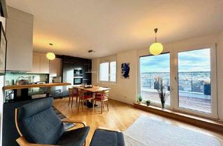 Penthouse mieten in 1120 Wien, 4-Zimmer High-End Living – Dachterrassentraum in Top-Lage an der U4, voll möbliert und exklusiv ausgestattet mit spektakulärem Stadtblick