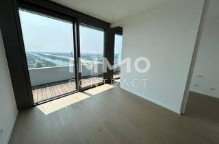 Wohnung mieten in Donau, 1220 Wien, 2 Zimmer Erstbezug mit atemberaubenden Blick auf die Donau! Pool, Sauna, Gym inklusive!