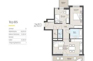 Wohnung mieten in Auf der Wies, 4040 Linz, 3 Zimmerwohnung mit 2 Balkone und Tiefgaragenplatz ( Coming Soon ab 01.01.2026)