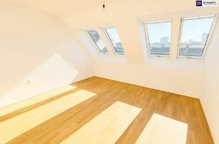 Wohnung kaufen in Erlachgasse, 1100 Wien, Preisreduktion! Stilvoll wohnen über den Dächern Wiens – ein 3-Zimmer-Dachgeschoßtraum mit 34 m² großer Sonnenterrasse