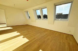Wohnung mieten in Brigittenauer Lände, 1200 Wien, AUGARTEN-NÄHE, ERSTBEZUG, klimatisiertes 52 m2 Dachgeschoss, 2 Zimmer, Komplettküche, Duschbad, Parketten, Brigittenauer Lände