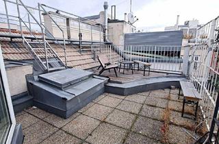 Wohnung mieten in Eggerthgasse, 1060 Wien, NASCHMARKT-NÄHE, FERNBLICK, 55 m2 Dachgeschoss mit Terrasse, Wohnküche, 1 Zimmer, Galerie, Wannenbad, Parketten, Eggerthgasse