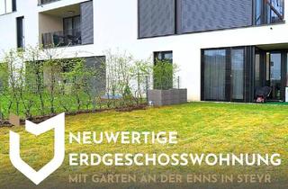 Wohnung kaufen in 4400 Steyr, NEUWERTIGE ERDGESCHOSSWOHNUNG MIT GARTEN IN IDYLLISCHER LAGE AN DER ENNS