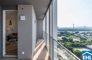 Wohnung mieten in Donau, 1220 Wien, Wohnen mit Skyline-Flair – Rooftop Pool & Fitness bei der U1