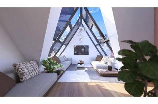 Wohnung kaufen in 1050 Wien, Rarität in Wien: Exklusives Dachgeschoss + Rohdachboden mit Enwicklungspotential + unverbaubarem 360°-Panoramablick über Wien