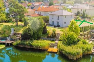 Villen zu kaufen in Wien, Schwechat, Mödling, 2333 Leopoldsdorf, Massive Stadtvilla mit privatem Seezugang Nähe Wien - provisionsfrei!