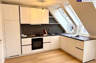 Wohnung mieten in Mitterberggasse, 1180 Wien, Fresh, fancy, fertig zum Einziehen! Zwei Ebenen. Drei Zimmer. 100 % Wow! Frisch sanierte Neubauwohnung im Dachgeschoss + Klimageräte + Westterrasse + Gute Infrastruktur!