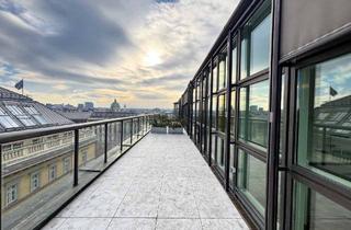Wohnung mieten in Kärntner-Ring-Hof, 1010 Wien, Sky Living: Großzügige Dachwohnung mit 2 Terrassen & Glaskuppel an der Ringstraße