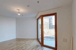 Wohnung mieten in 1100 Wien, Sonnwendviertel: 1-Zimmer-Wohnung mit Balkon im 11. OG – Fitnessraum, Co-Working & Rooftop-Terrasse inklusive!