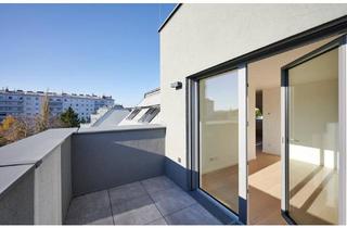 Wohnung kaufen in Erzherzog-Karl-Straße, 1220 Wien, 4-Zimmer-Dachgeschosswohnung mit Terrasse in idyllischer Grünlage nahe Donau - ERSTBEZUG!