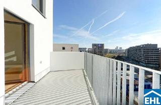 Wohnung mieten in 1100 Wien, Sonnwendviertel: 1-Zimmer-Wohnung mit Balkon im 14. OG – Fitnessraum, Co-Working & Rooftop-Terrasse inklusive!