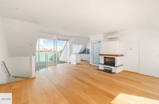 Maisonette kaufen in 1120 Wien, 360°-Panoramablick: Energieeffiziente, barrierefreie DG-Maisonette mit privatem Lift, zwei Terrassen und Kamin