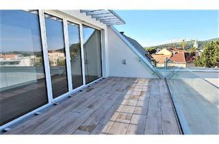 Wohnung mieten in Anton-Bosch-Gasse, 1210 Wien, TERRASSENHIT, FERNBLICK, klimatisiertes 37 m2 Dachgeschoß mit 23 m2 Terrasse, 1 Zimmer, Komplettküche, Duschbad, Anton-Bosch-Gasse