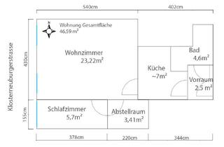 Wohnung mieten in 1200 Wien, Charmante 2-Zimmer-Wohnung Nähe Augarten und Donaukanal