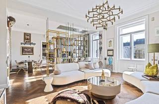 Wohnung kaufen in Linke Wienzeile, 1060 Wien, The essence of Vienna - Exklusives Altbaujuwel am Naschmarkt - 167 m² zeitlose Eleganz, kuratierte Designkunst und Blick auf Wiens neuen Naschpark