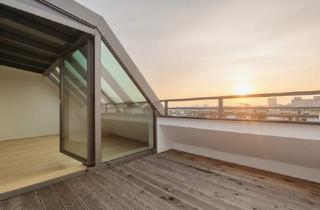 Wohnung kaufen in 1150 Wien, Traumhafte Dachgeschosswohnung mit Terrasse nach Westen und Weitblick - Klimaanlage - 3 Zimmer + Galerieraum - Küche inklusive
