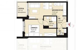 Wohnung mieten in Himberger Straße 17/B -27, 1100 Wien, 2-Zimmer-Neubauwohnung inkl Komplettküche, Loggia Außenfläche und Kellerabteil /HS17 Top B-27