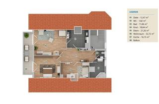 Wohnung mieten in 4600 Wels, Sehr schöne Dachgeschosswohnung in Wels – 3 Zimmer, Balkon, perfekt für Familein und WG's