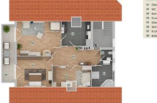 Wohnung mieten in 4600 Wels, Sehr schöne Dachgeschosswohnung in Wels - 3 Zimmer, Balkon, perfekt für Familein und WG's