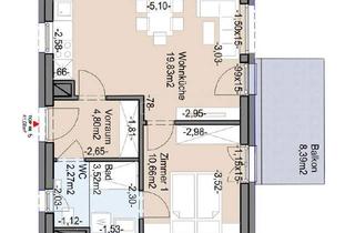 Wohnung mieten in 8020 Graz, Geförderte Neubauwohnung mit Balkon im 2. Stock