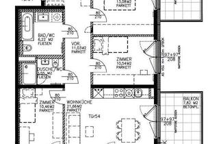Wohnung mieten in 1110 Wien, 4-Zimmer Wohnung mit Balkon in Niedrigenergiehaus - zu mieten in 1110 Wien