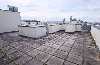 Wohnung mieten in Holbeingasse, 1100 Wien, TERRASSENHIT, 61 m2 Dachgeschoß mit 48 m2 Terrasse, Wohnküche, 1 Zimmer, Wannenbad, Parketten, Fernblick, Holbeingasse