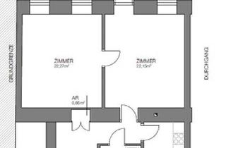 Wohnung kaufen in 1070 Wien, Gartenwohnung mit 2 Zimmer und kleiner Terrasse in gepflegtem Altbau Zinshaus