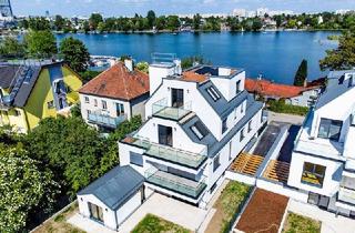 Penthouse kaufen in Fischerstrand 22, 1220 Wien, Wohnen deluxe. Prachtvolle 2-stöckige Dachgeschosswohnung mit 167 m² in absoluter Bestlage an der Alten Donau