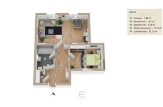 Wohnung mieten in 4072 Alkoven, 2-Zimmer-Mietwohnung im gepflegten Vierkanthof in Alkoven/Straßham