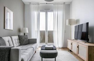 Wohnung mieten in Leopold-Böhm-Straße, 1030 Wien, Traumblick über Wien, 27. Stock Q-Tower mit Gym, Interspar & Lounges, 2 Zimmer + Balkon, U-Bahn (VIE280)