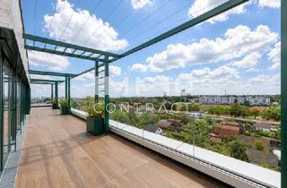 Penthouse kaufen in 1100 Wien, Exklusives Penthouse mit 90m2 Panoramaterrasse: Provisionsfrei: Wohnung + Büro mit luxuriöser Ausstattung