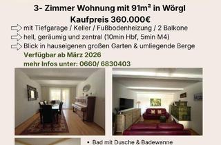 Wohnung kaufen in Salzburger 46/21, 6300 Wörgl, Neuwertige 3-Zimmer Wohnung mit Balkon in Wörgl