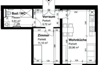 Wohnung mieten in Liebenauer Hauptstraße 91 & 91a, 8041 Graz, Betreutes Wohnen: Geförderte Altbauwohnung in Graz: 2 Zimmer und Wohnküche