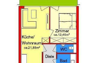 Wohnung mieten in 8020 Graz, Provisionsfrei: moderne 2-Zimmerwohnung mit Terrassen-Balkon direkt bei FH-Joanneum - Eggenberg